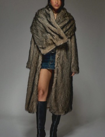 Haină De Blană Shein Missguided, maro