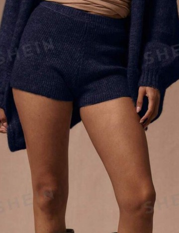 Pantaloni scurți Shein MUSERA, bleumarin