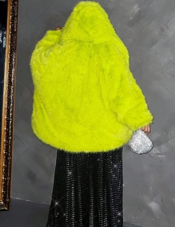 Haină De Blană Shein Curve+, verde