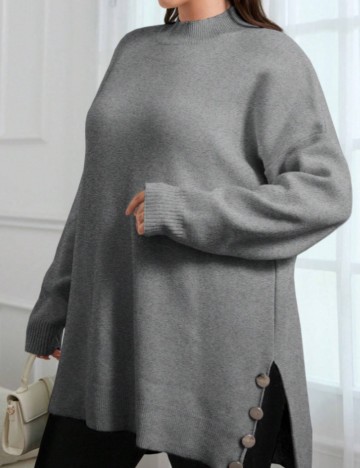 Pulover Shein Curve+, gri