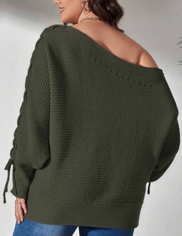 Pulover Shein Curve+, kaki