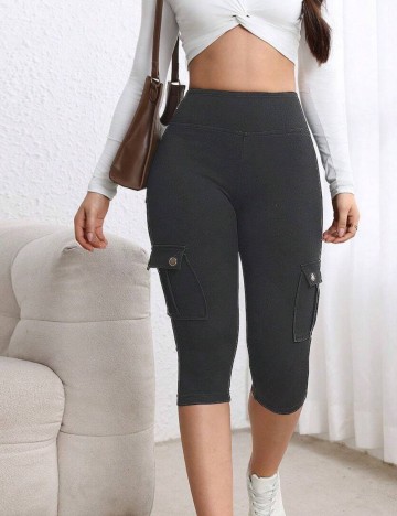 Pantaloni 3/4 Shein, negru