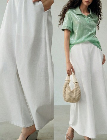 Pantaloni Shein MOTF, crem