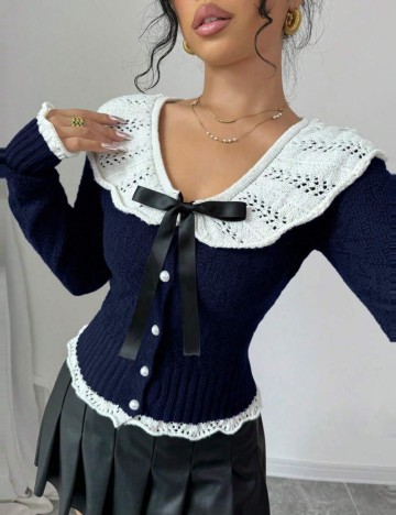 Pulover cu nasturi Shein, mix culori