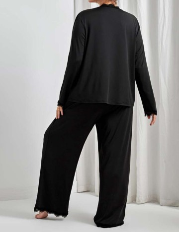 Compleu pijamale Shein Curve+, negru