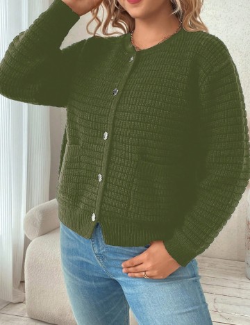 Cardigan Shein Curve+, verde