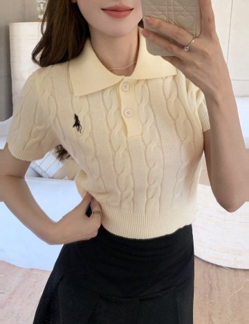 Tricou Shein DAZY, crem