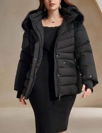 Geacă Shein Curve+, negru