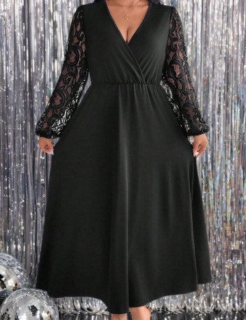 Rochie midi Shein Curve+, negru