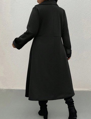 Cardigan lung Shein Curve+, negru