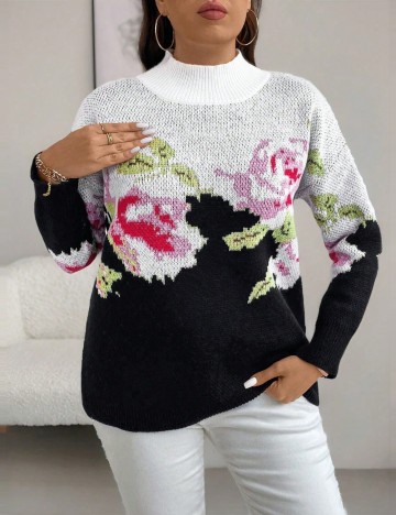 Pulover Shein Curve+, mix culori