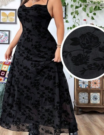 Rochie midi Shein Curve+, negru