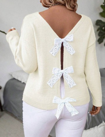 Pulover Shein Curve+, crem