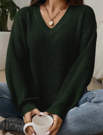Pulover Shein, verde inchis