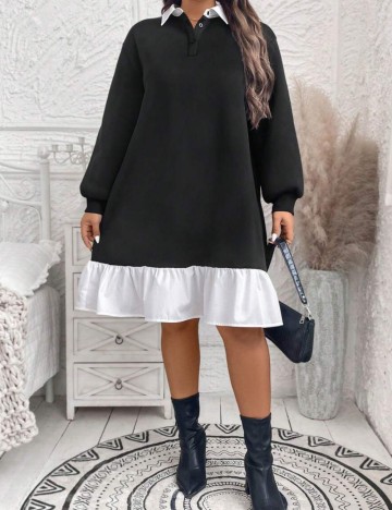Rochie midi Shein Curve+, negru