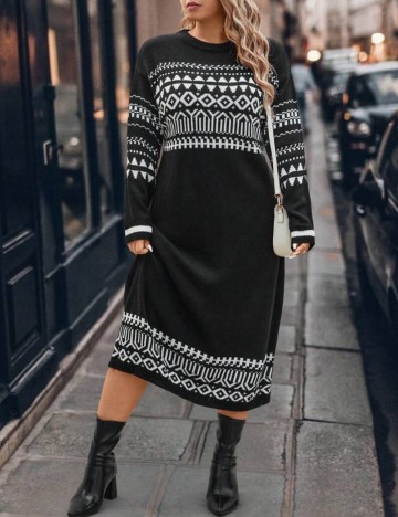 Rochie midi Shein Curve+, mix culori