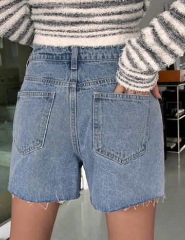 Pantaloni scurți de blugi Shein, albastru