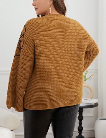Pulover Shein Curve+, maro