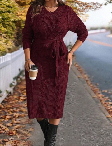 Rochie midi Shein Curve+, vișiniu