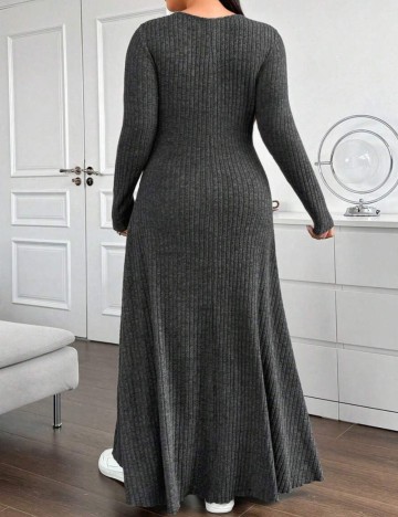 Rochie maxi Shein Curve+, gri