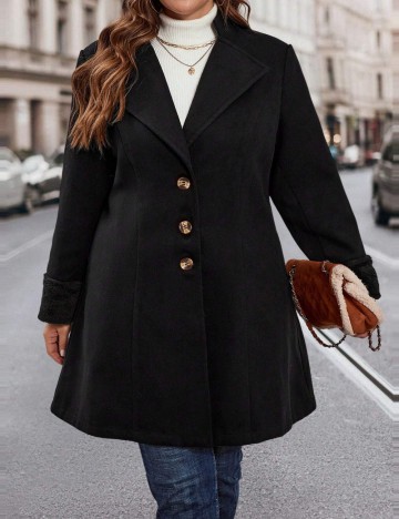 Palton Shein Curve+, negru