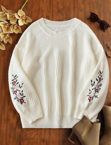 Pulover Shein Curve+, crem