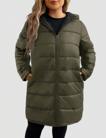 Geacă Shein Curve+, verde