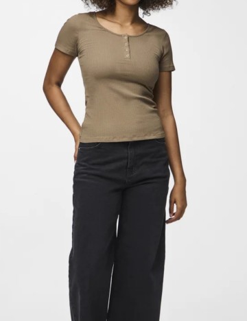 Tricou Pieces, maro