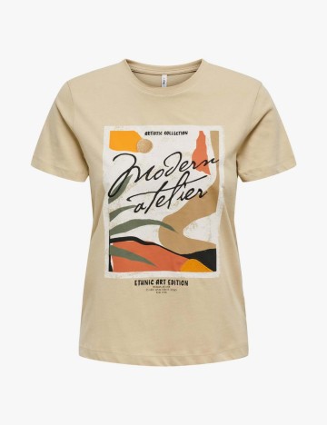 Tricou Only, bej