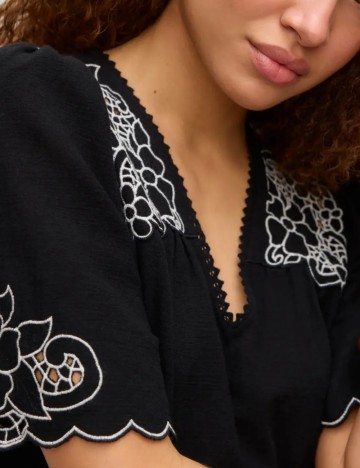 Cămașă cu mânecă scurtă Vero Moda, negru