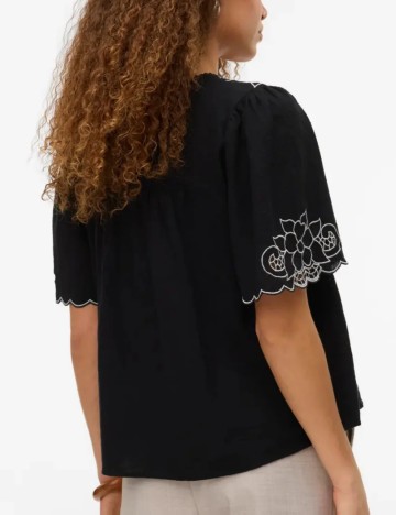 Cămașă cu mânecă scurtă Vero Moda, negru