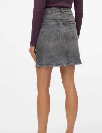 Fustă de blugi Vero Moda, gri