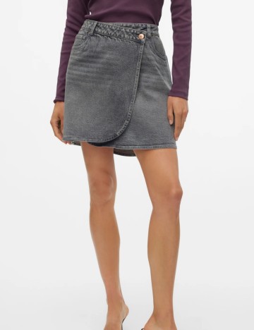Fustă de blugi Vero Moda, gri