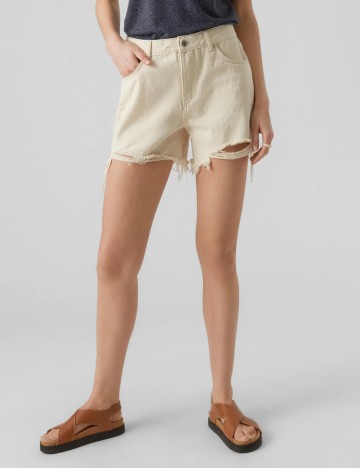 Pantaloni scurți de blugi Vero Moda, bej