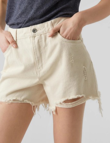 Pantaloni scurți de blugi Vero Moda, bej