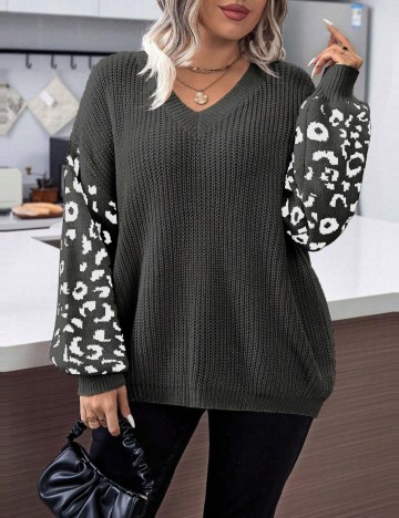 Pulover Shein Curve+, verde