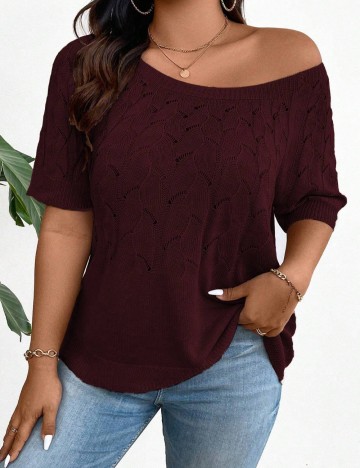 Tricou Shein Curve+, vișiniu