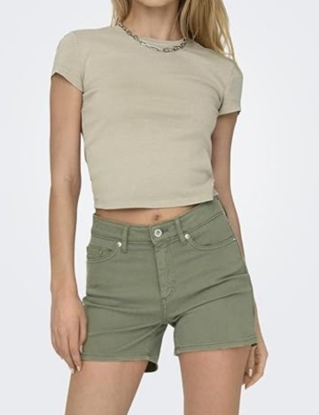 Pantaloni scurți de blugi Only, kaki