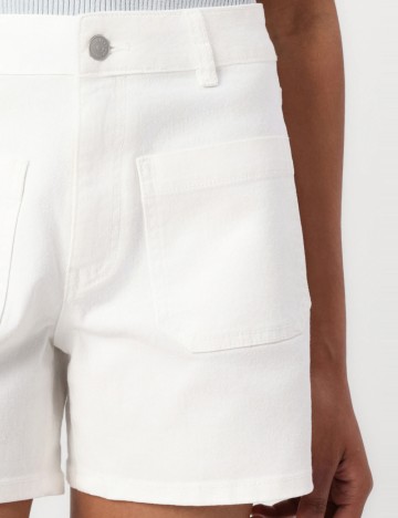 Pantaloni scurți de blugi Object, alb
