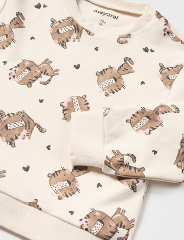 Compleu pijamale Mayoral, crem