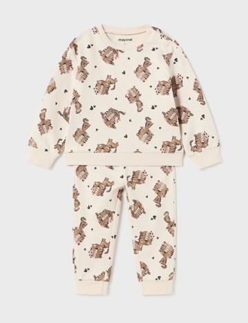 Compleu pijamale Mayoral, crem