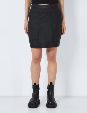 Fustă Imitație Piele Noisy May, negru