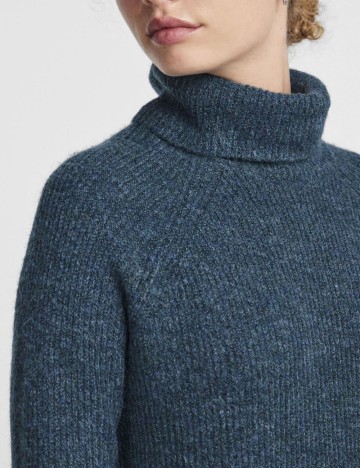 Pulover lung Pieces, bleumarin