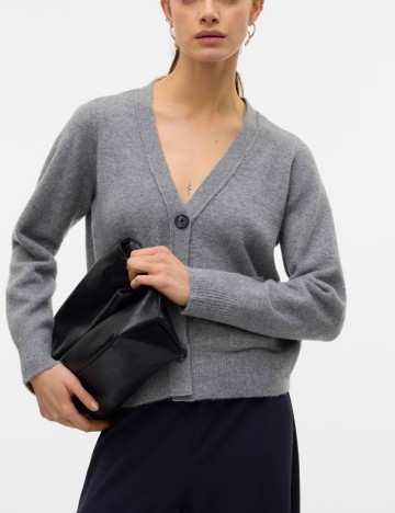 Pulover cu nasturi Vero Moda, gri