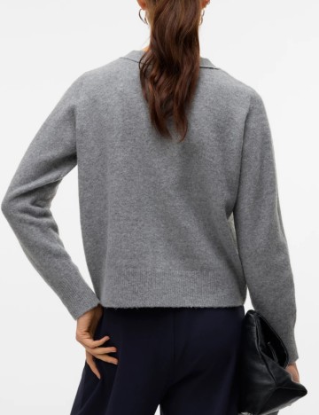 Pulover cu nasturi Vero Moda, gri