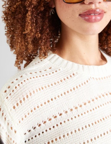 Pulover Pieces, crem