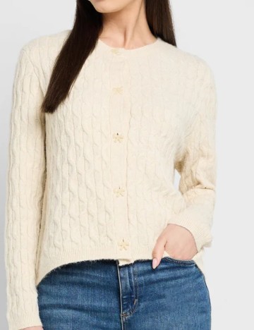 Pulover cu nasturi Vero Moda, bej