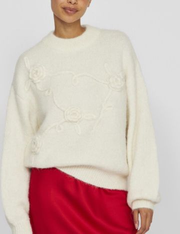 Pulover Rouge by Vila, crem