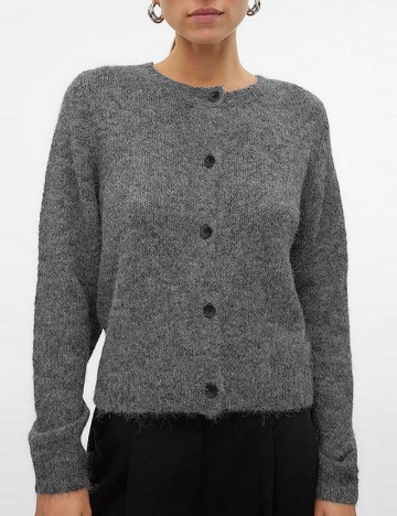 Pulover cu nasturi Vero Moda, gri