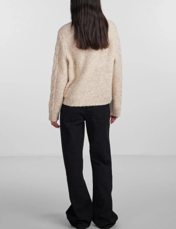 Pulover Pieces, bej